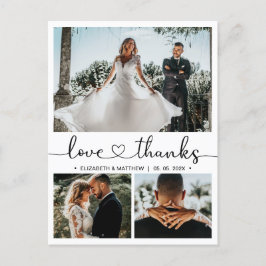 Budget 3 Foto Collage Wedding Danke Postcard Postkarte