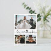 Budget 3 Foto Collage Wedding Danke Postcard Postkarte (Stehend Vorderseite)