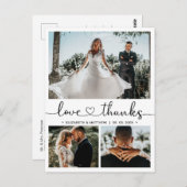 Budget 3 Foto Collage Wedding Danke Postcard Postkarte (Vorne/Hinten)