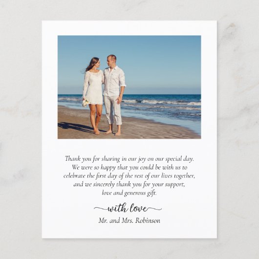 Budget 3 Foto Collage Wedding Danke, Script (Rückseite)