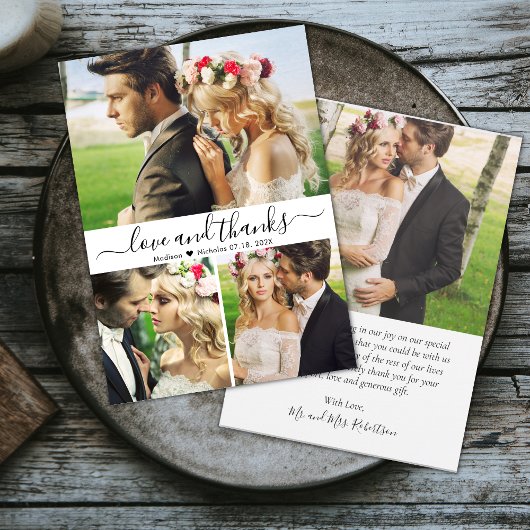 Budget 3 Foto Collage Wedding Danke, Script Flyer