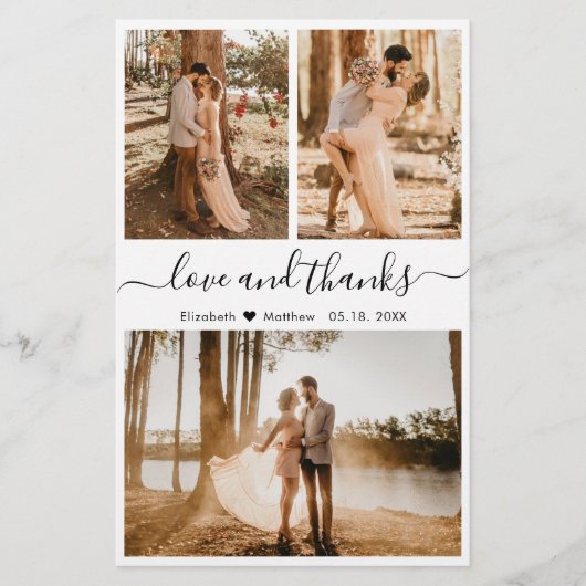 Budget 3 Foto Collage Wedding Vielen Dank Flyer (Vorne)