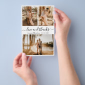 Budget 3 Foto Collage Wedding Vielen Dank Flyer (Handgriff)