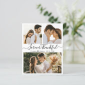 Budget 3 Foto Collage Wedding Vielen Dank Flyer (Stehend Vorderseite)