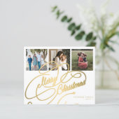 Budget 3 Foto Collage Weihnachtskarte (Stehend Vorderseite)
