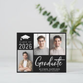 Budget 3 Foto Schwarzer Abschluss Ankündigung (Stehend Vorderseite)