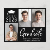 Budget 3 Foto Schwarzer Abschluss Ankündigung (Vorderseite)