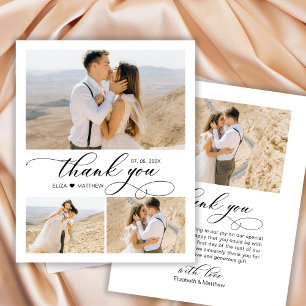 Budget 3 Foto Script Heart Wedding Danke Karte