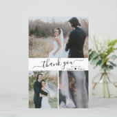 Budget 3 Foto Skript Hochzeit Vielen Dank Papier (Stehend Vorderseite)