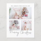 BUDGET 3 Fotos Familienskript Frohe Weihnachtskart (Vorderseite)