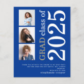 Budget 3 photo 2023 Blue Graduation Thank You (Vorderseite)