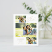 Budget 3 Photos Trendy Collage Wedding Minimalist (Stehend Vorderseite)