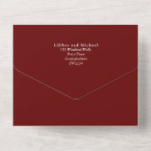 BUDGET 3in1 Burgundy Sunflowers Wedding RSVP All In One Einladung (Rückseite)