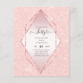 Budget 40. Geburtstag Glitzer Foil Pink Girly (Vorderseite)