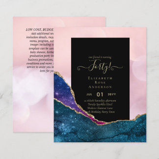 Budget 40. Geburtstag Glitzer Foil Pink Girly