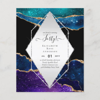 Budget 40. Geburtstag Glitzer Foil Pink Girly Flyer