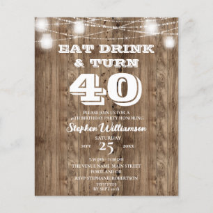 Budget 40. Geburtstag Scheune Holz Essen Trinken &