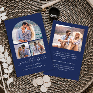 Budget 4 Foto Collage Arch Navy Save the Date