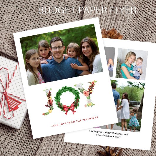 Budget 4 Foto Collage Familie Weihnachtsgrüße Flyer