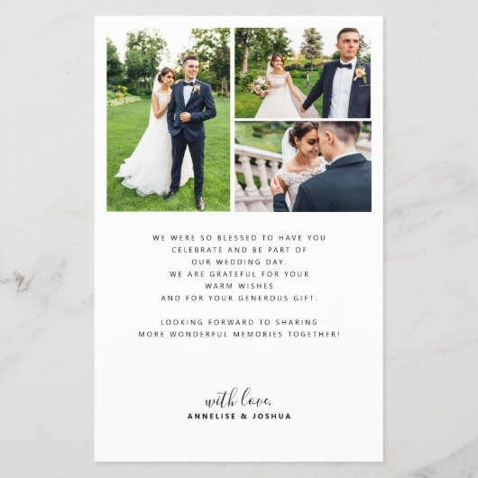 Budget 4 Foto Collage Hochzeit danke Flyer (Hinten)