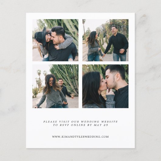 Budget 4 Foto Collage Moderne Hochzeitseinladung (Rückseite)