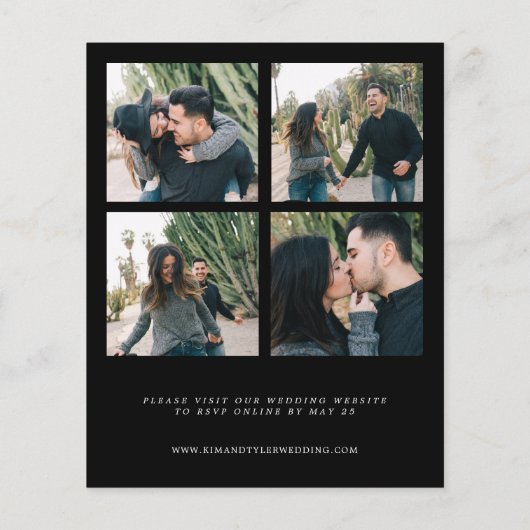 Budget 4 Foto Collage Moderne Hochzeitseinladung Flyer (Hinten)