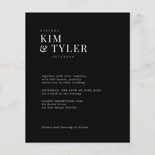 Budget 4 Foto Collage Moderne Hochzeitseinladung Flyer (Vorne)