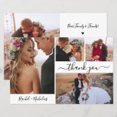 Budget 4 Foto Collage Wedding Danke Karte (Vorne/Hinten)