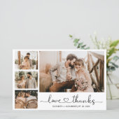 Budget 4 Foto Collage Wedding Danke Karte (Stehend Vorderseite)