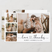 Budget 4 Foto Collage Wedding Danke Karte (Vorne/Hinten)