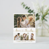 Budget 4 Foto Collage Wedding Danke Postcard Postkarte (Stehend Vorderseite)