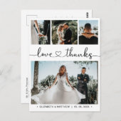 Budget 4 Foto Collage Wedding Danke Postcard Postkarte (Vorne/Hinten)