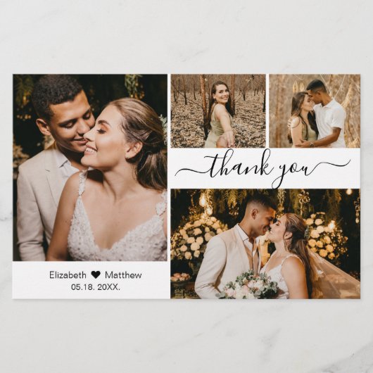 Budget 4 Foto Collage Wedding Danke, Script Flyer (Vorne)