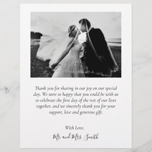 Budget 4 Foto Collage Wedding Danke, Script Flyer (Hinten)