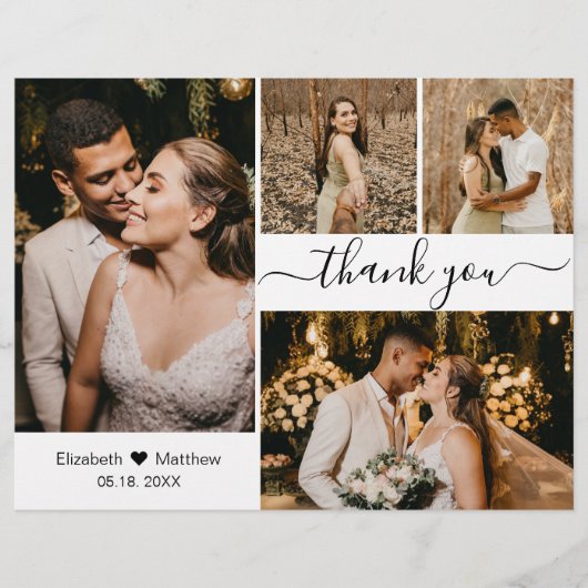 Budget 4 Foto Collage Wedding Danke, Script Flyer (Vorne)