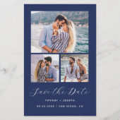 Budget 4 Foto Navy Blue Save the Date (Vorderseite)