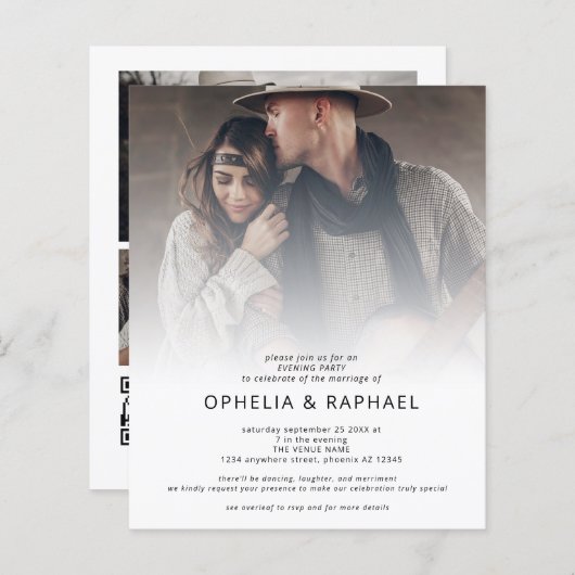 Budget 4 Foto Overlay QR Bohemisch Wedding Abend (Vorne/Hinten)