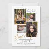 Budget 4 Fotocollage Graduation Party Einladung (Vorderseite)