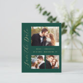 Budget 4 Fotos Emerald Gold Save the Date (Stehend Vorderseite)