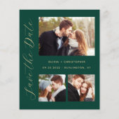 Budget 4 Fotos Emerald Gold Save the Date (Vorderseite)