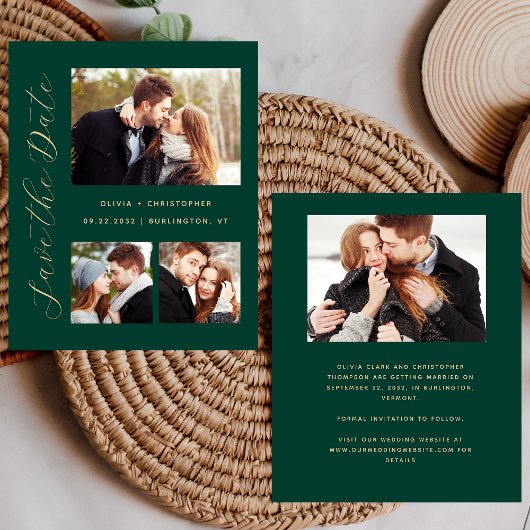 Budget 4 Fotos Emerald Gold Save the Date