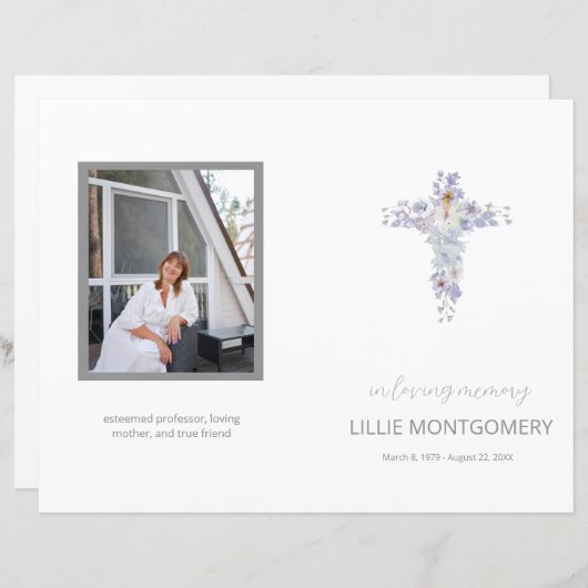 Budget 4-Seiten-Programm zur Blume der Bestattungs (Vorne/Hinten)