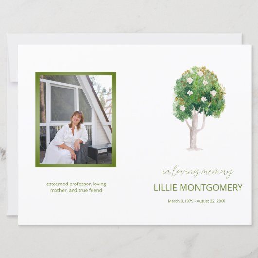 Budget 4-seitiges Magnolia-Tree-Bestattungsprogram (Vorderseite)