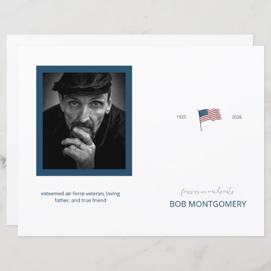 Budget 4-seitiges Programm für die Beerdigung des  (Vorne/Hinten)