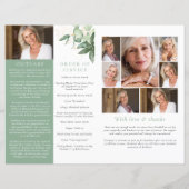 Budget 4-seitiges Programm zur Beerdigung von Grün (Rückseite)