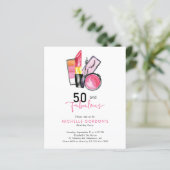 Budget 50 & Fabulous 50. Geburtstag Kosmetika Pink (Stehend Vorderseite)