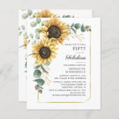 Budget 50 Fabulous Eukalyptus Sunflower Birthday (Vorne/Hinten)