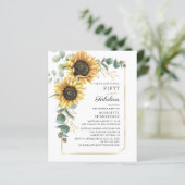Budget 50 Fabulous Eukalyptus Sunflower Birthday (Stehend Vorderseite)