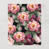 Budget 50. Geburtstag Burgund Floral Einladung Flyer (Hinten)