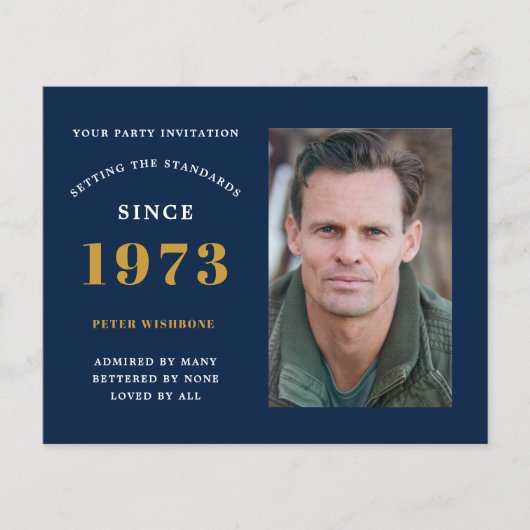 Budget 50. Geburtstag Einladung 1973 Name Foto Flyer (Vorne)